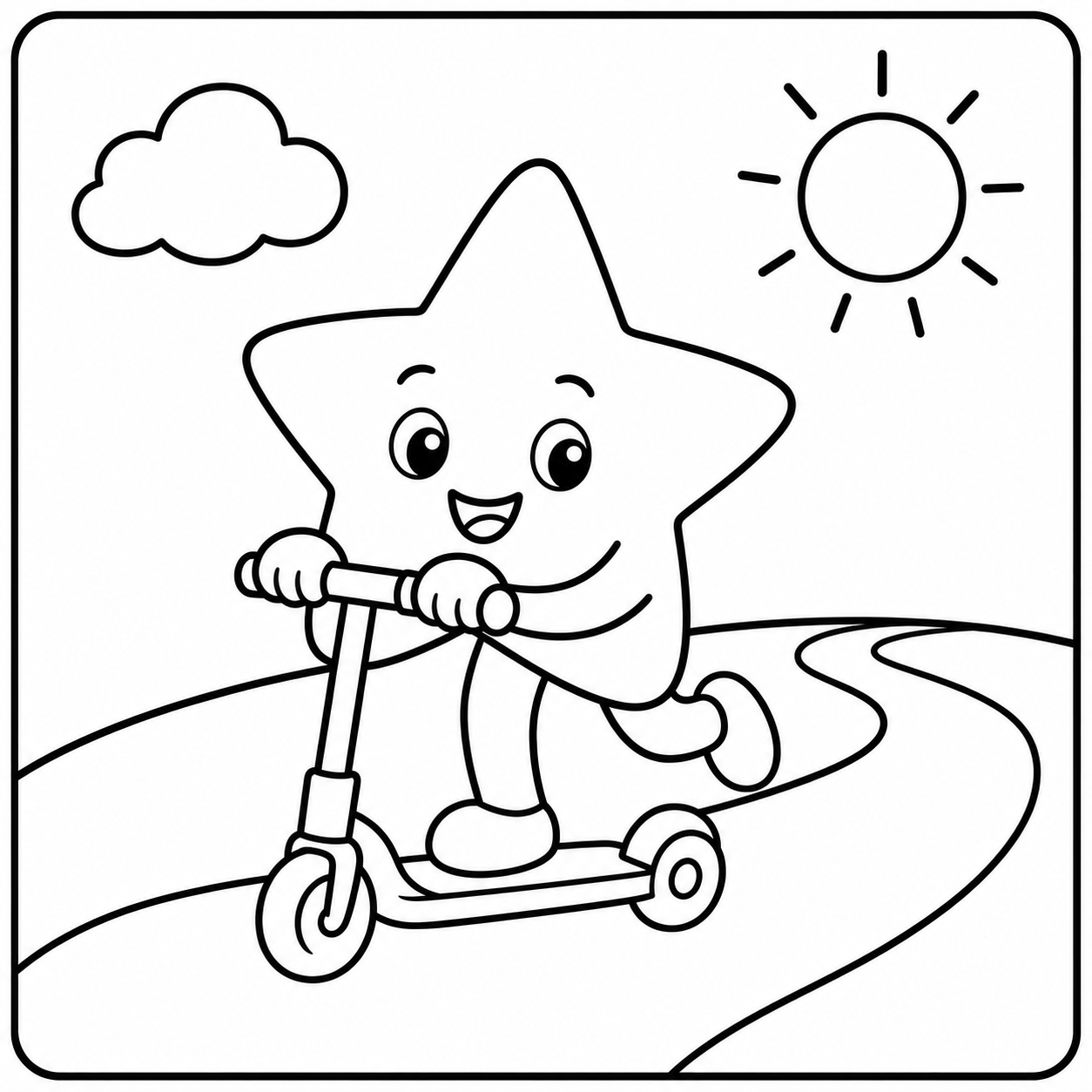Star Scooter in Space coloring page